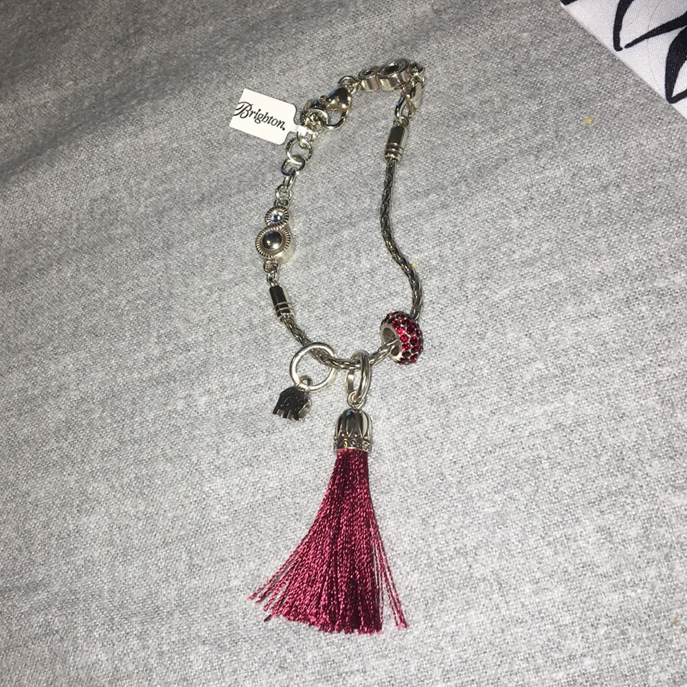 Charm Bracelet - red, elephant, tassel